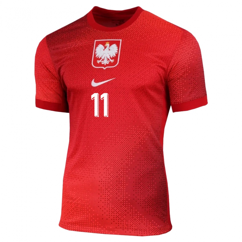 Niño Camiseta Polonia Kamil Grosicki #11 Rojo 2ª Equipación 24-26 La Camisa Perú