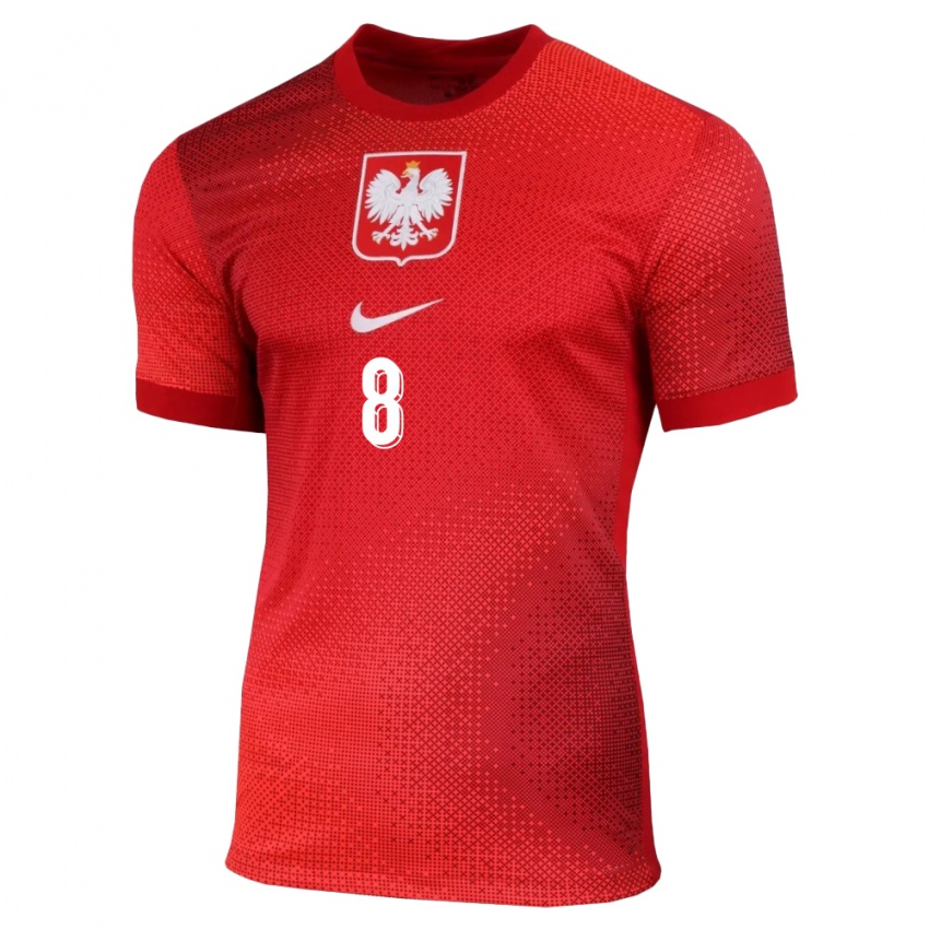 Niño Camiseta Polonia Antoni Kozubal #8 Rojo 2ª Equipación 24-26 La Camisa Perú