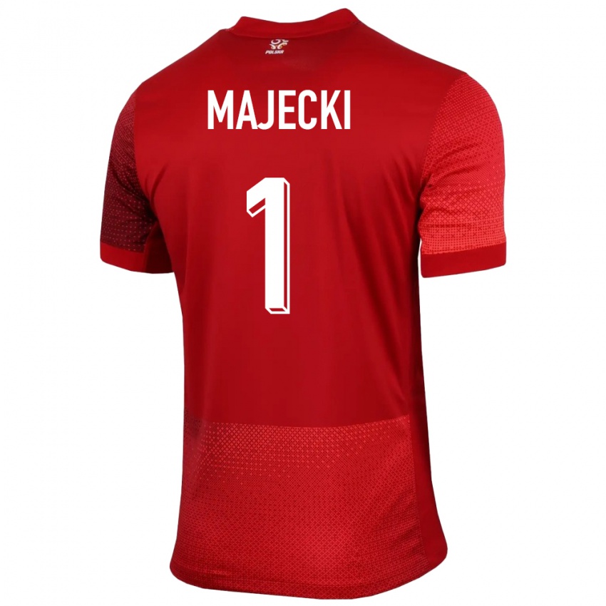 Niño Camiseta Polonia Radoslaw Majecki #1 Rojo 2ª Equipación 24-26 La Camisa Perú