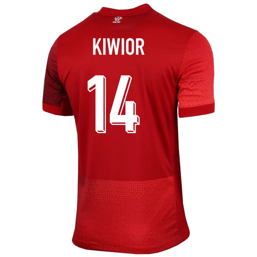 Niño Camiseta Polonia Jakub Kiwior #14 Rojo 2ª Equipación 24-26 La Camisa Perú