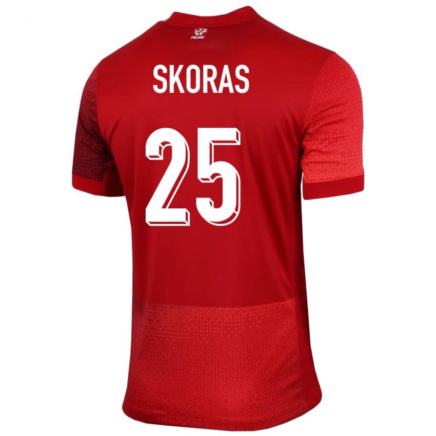 Niño Camiseta Polonia Michal Skoras #25 Rojo 2ª Equipación 24-26 La Camisa Perú