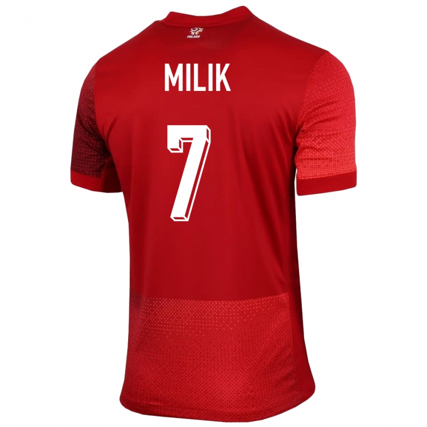 Niño Camiseta Polonia Arkadiusz Milik #7 Rojo 2ª Equipación 24-26 La Camisa Perú