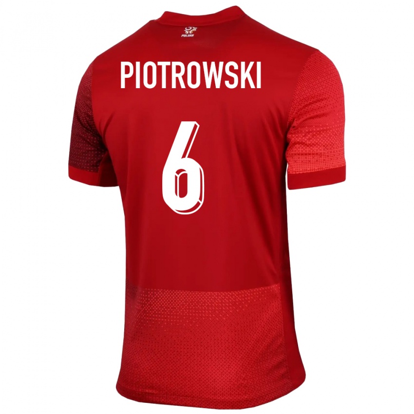 Niño Camiseta Polonia Jakub Piotrowski #6 Rojo 2ª Equipación 24-26 La Camisa Perú