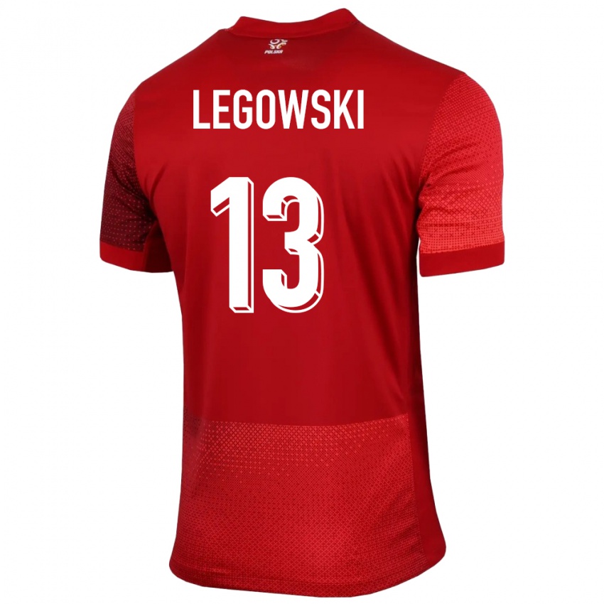 Niño Camiseta Polonia Mateusz Legowski #13 Rojo 2ª Equipación 24-26 La Camisa Perú