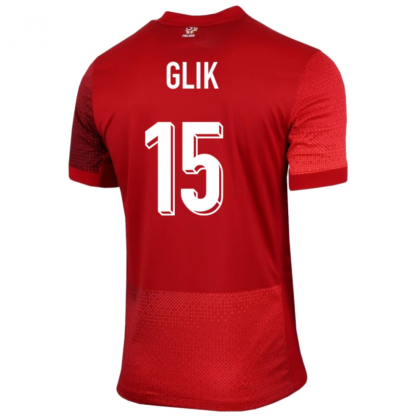 Niño Camiseta Polonia Kamil Glik #15 Rojo 2ª Equipación 24-26 La Camisa Perú