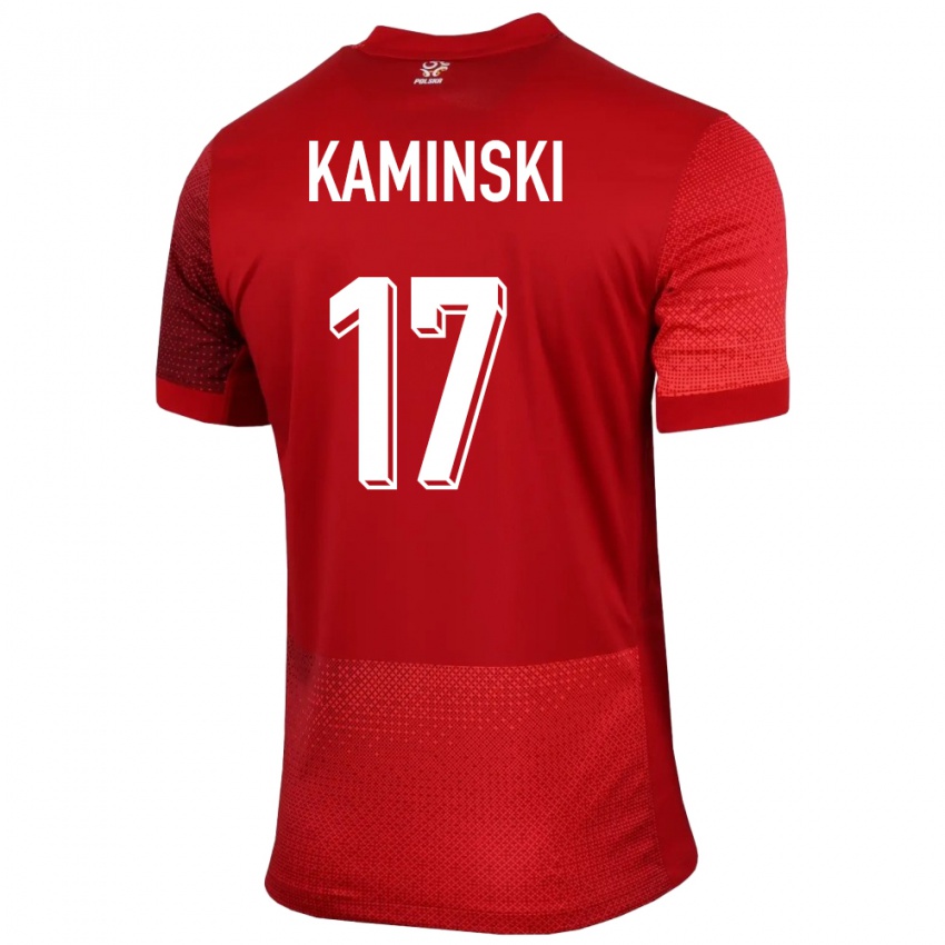 Niño Camiseta Polonia Jakub Kaminski #17 Rojo 2ª Equipación 24-26 La Camisa Perú