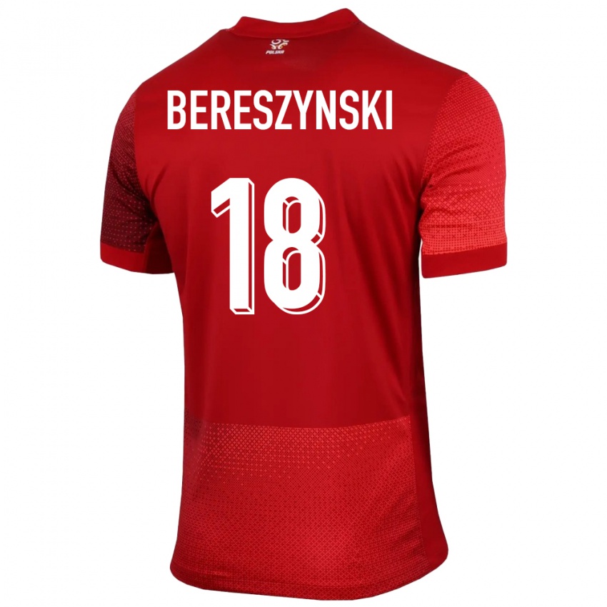 Niño Camiseta Polonia Bartosz Bereszynski #18 Rojo 2ª Equipación 24-26 La Camisa Perú