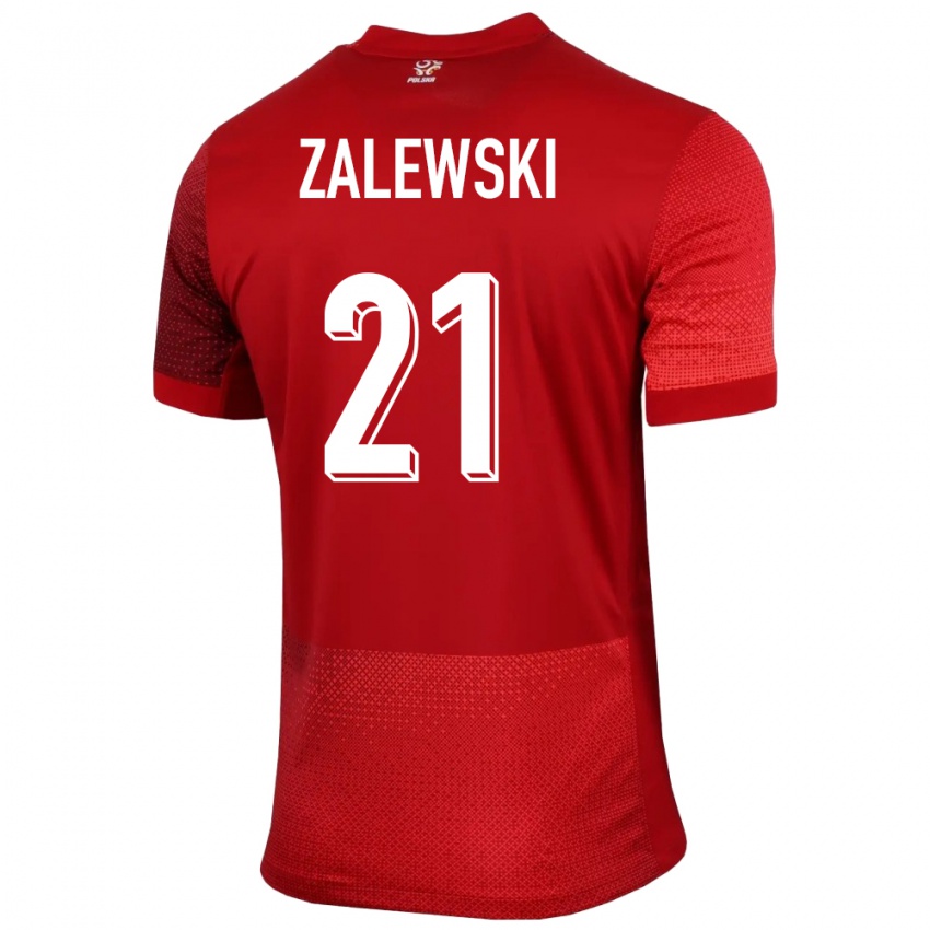 Niño Camiseta Polonia Nicola Zalewski #21 Rojo 2ª Equipación 24-26 La Camisa Perú