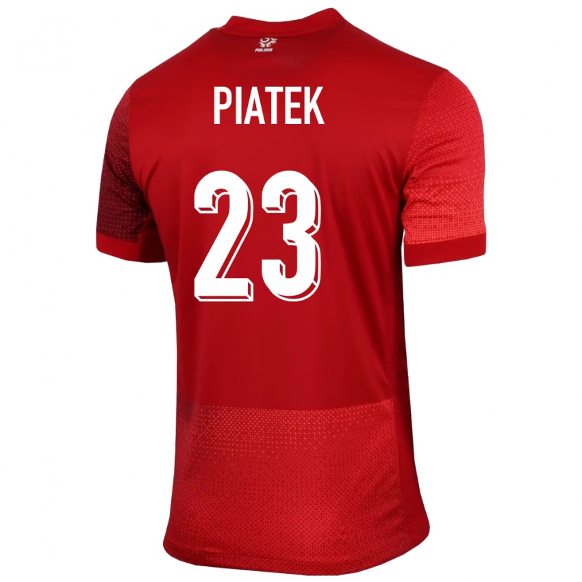 Niño Camiseta Polonia Krzysztof Piatek #23 Rojo 2ª Equipación 24-26 La Camisa Perú