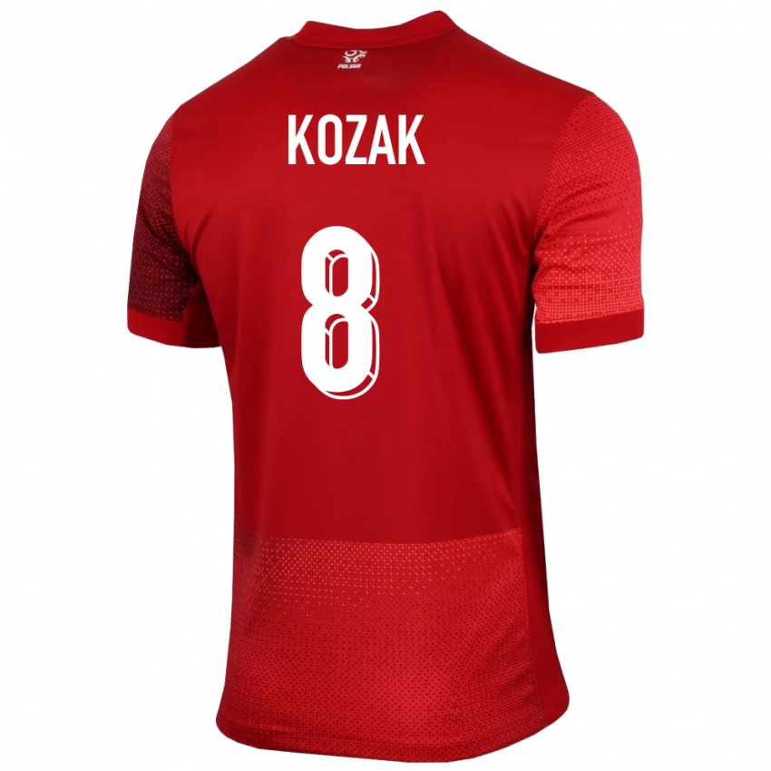 Niño Camiseta Polonia Kinga Kozak #8 Rojo 2ª Equipación 24-26 La Camisa Perú