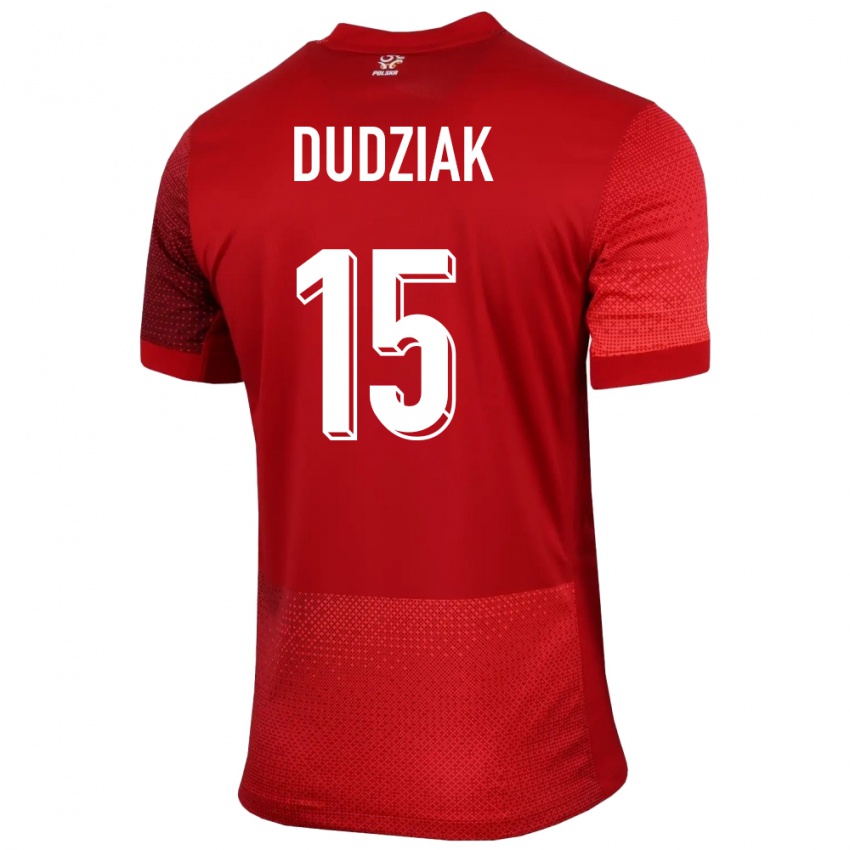 Niño Camiseta Polonia Aleksandra Dudziak #15 Rojo 2ª Equipación 24-26 La Camisa Perú