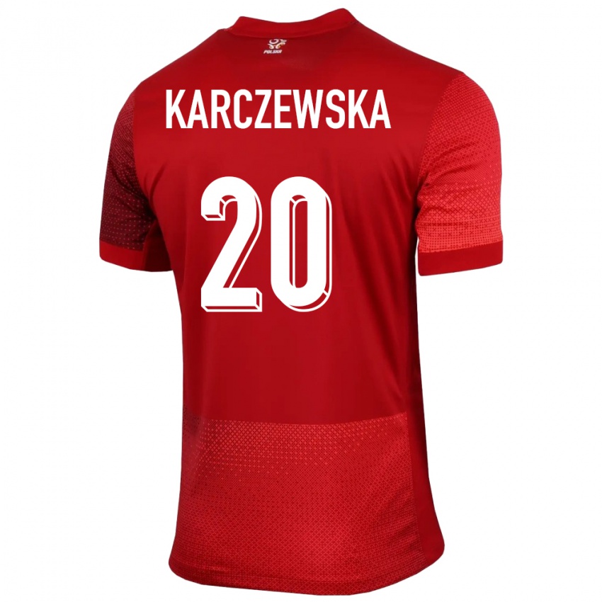 Niño Camiseta Polonia Nikola Karczewska #20 Rojo 2ª Equipación 24-26 La Camisa Perú