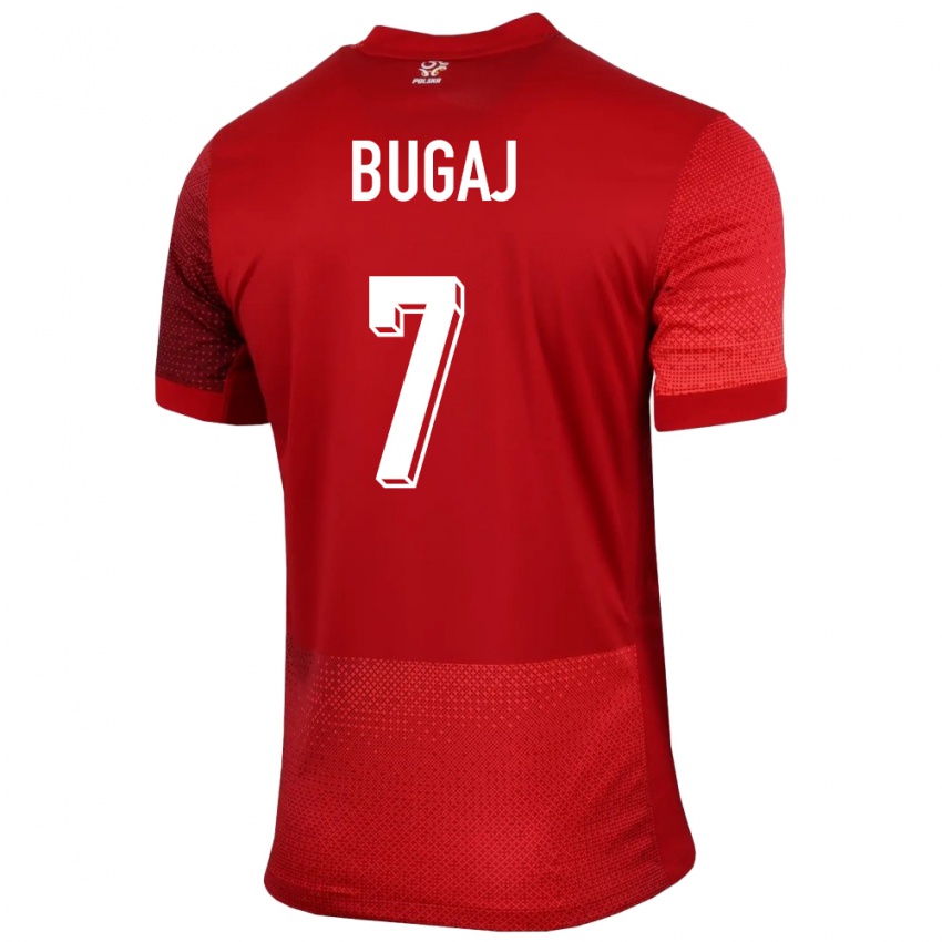 Niño Camiseta Polonia Dawid Bugaj #7 Rojo 2ª Equipación 24-26 La Camisa Perú