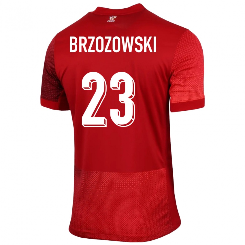 Niño Camiseta Polonia Milosz Brzozowski #23 Rojo 2ª Equipación 24-26 La Camisa Perú