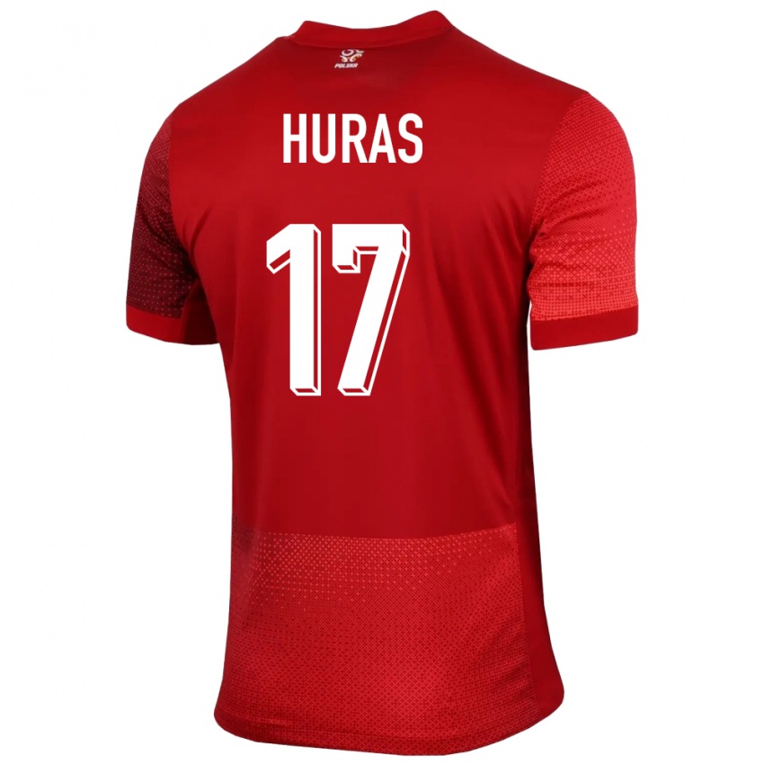 Niño Camiseta Polonia Mike Huras #17 Rojo 2ª Equipación 24-26 La Camisa Perú