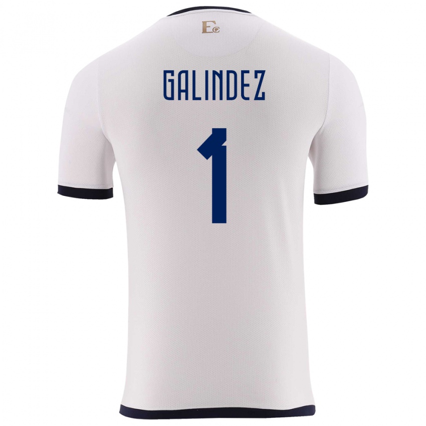 Niño Camiseta Ecuador Hernan Galindez #1 Blanco 2ª Equipación 24-26 La Camisa Perú