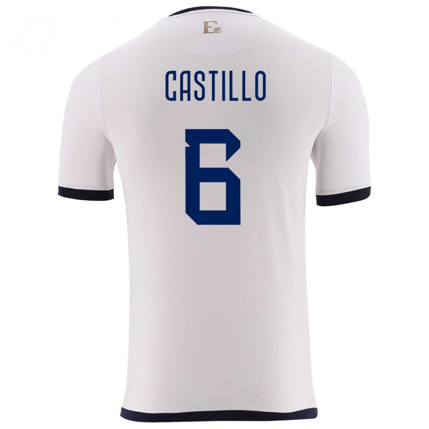 Niño Camiseta Ecuador Byron Castillo #6 Blanco 2ª Equipación 24-26 La Camisa Perú