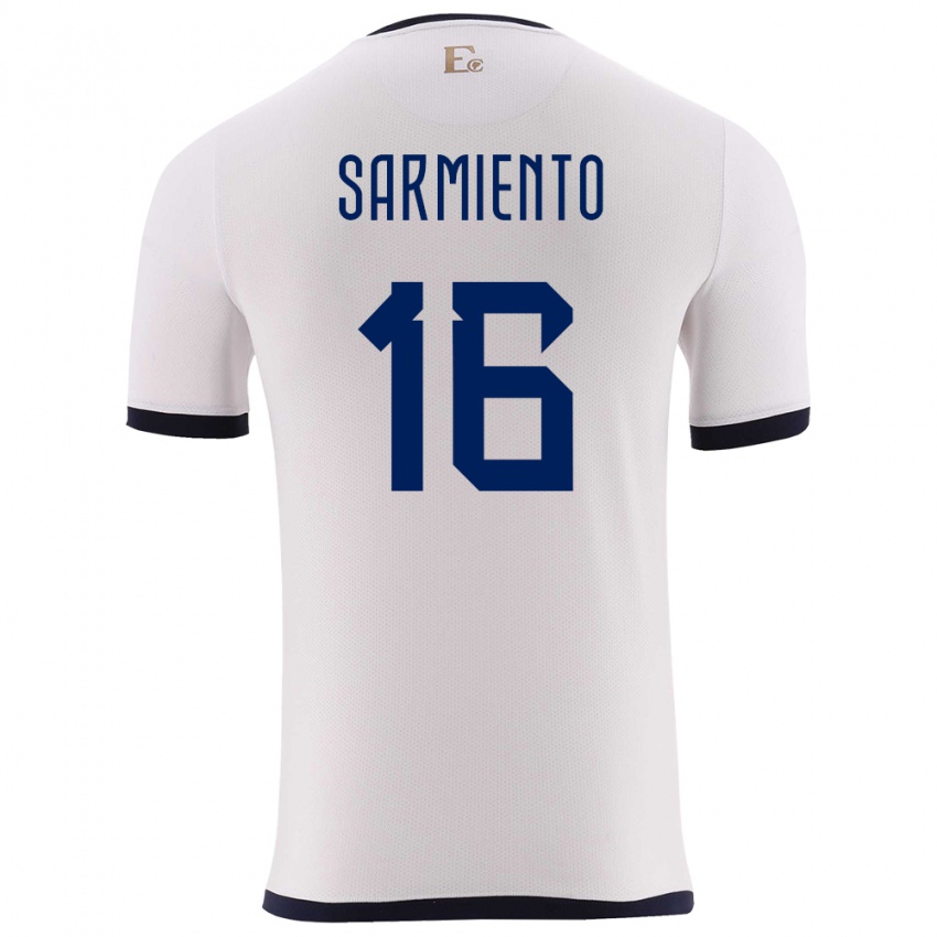 Niño Camiseta Ecuador Jeremy Sarmiento #16 Blanco 2ª Equipación 24-26 La Camisa Perú
