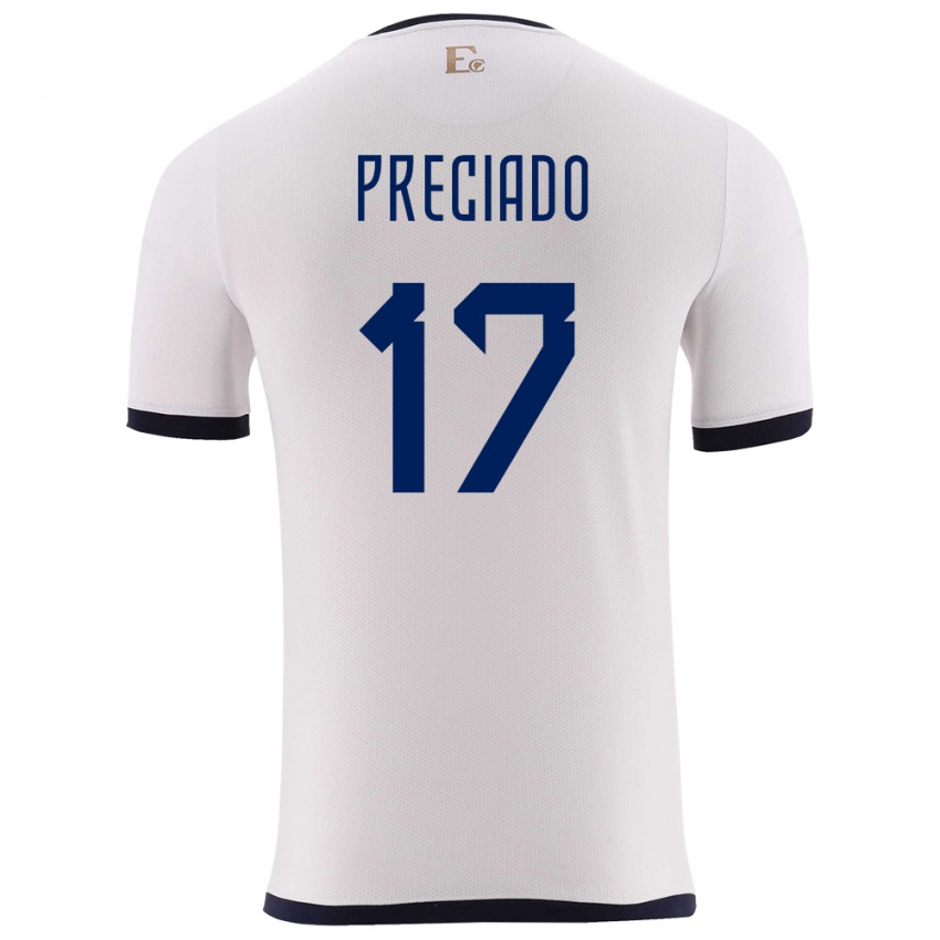 Niño Camiseta Ecuador Angelo Preciado #17 Blanco 2ª Equipación 24-26 La Camisa Perú