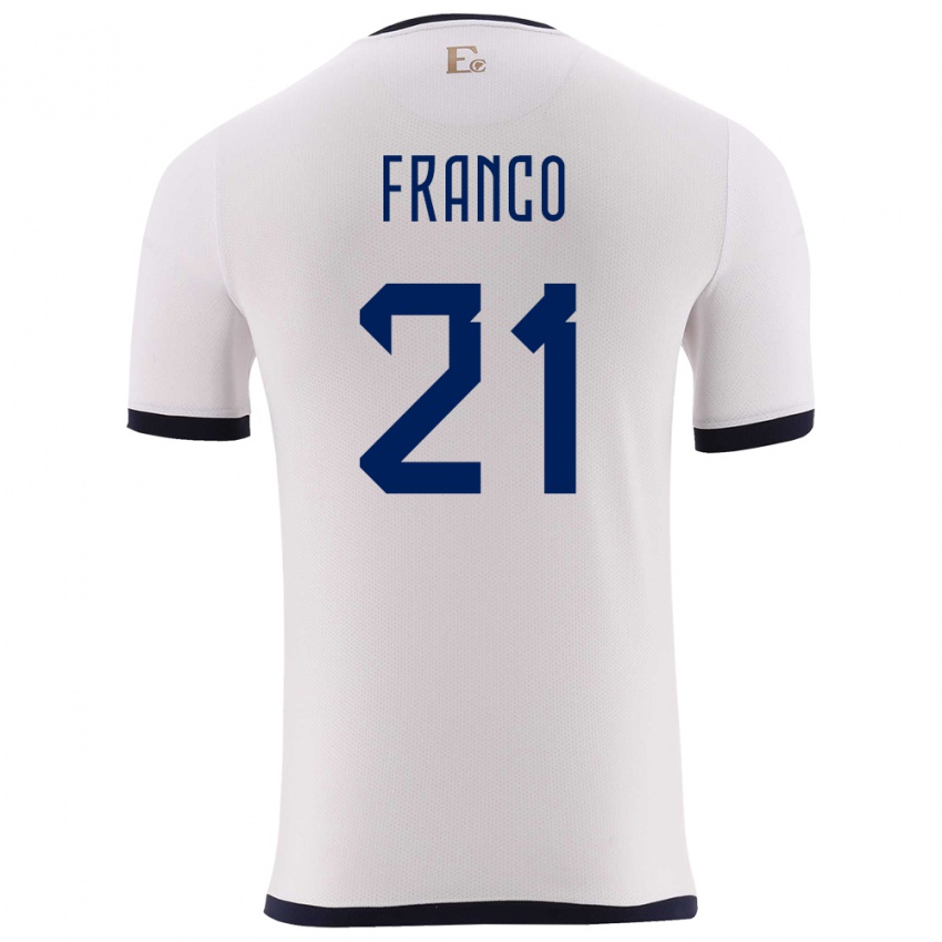 Niño Camiseta Ecuador Alan Franco #21 Blanco 2ª Equipación 24-26 La Camisa Perú