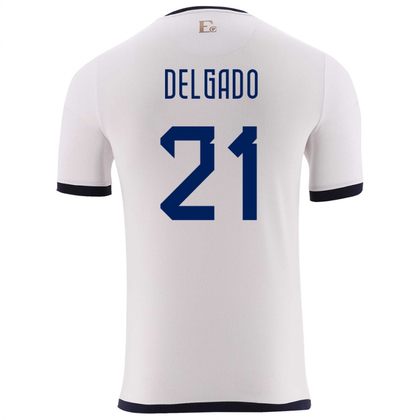 Niño Camiseta Ecuador Patrickson Delgado #21 Blanco 2ª Equipación 24-26 La Camisa Perú