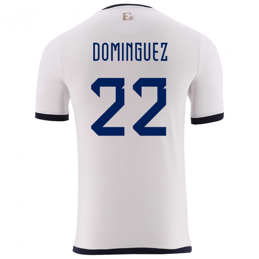 Niño Camiseta Ecuador Alexander Dominguez #22 Blanco 2ª Equipación 24-26 La Camisa Perú