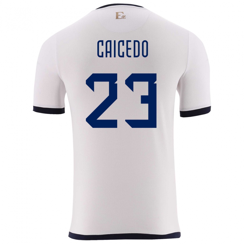 Niño Camiseta Ecuador Moises Caicedo #23 Blanco 2ª Equipación 24-26 La Camisa Perú