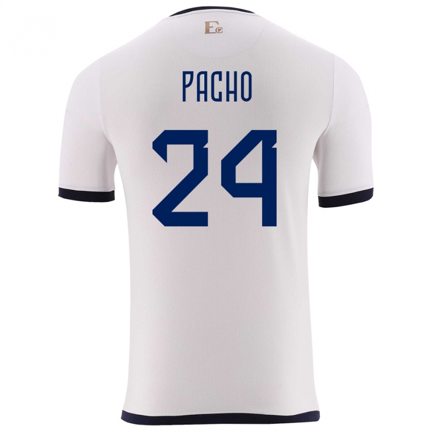 Niño Camiseta Ecuador William Pacho #24 Blanco 2ª Equipación 24-26 La Camisa Perú