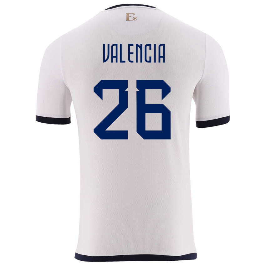 Niño Camiseta Ecuador Anthony Valencia #26 Blanco 2ª Equipación 24-26 La Camisa Perú