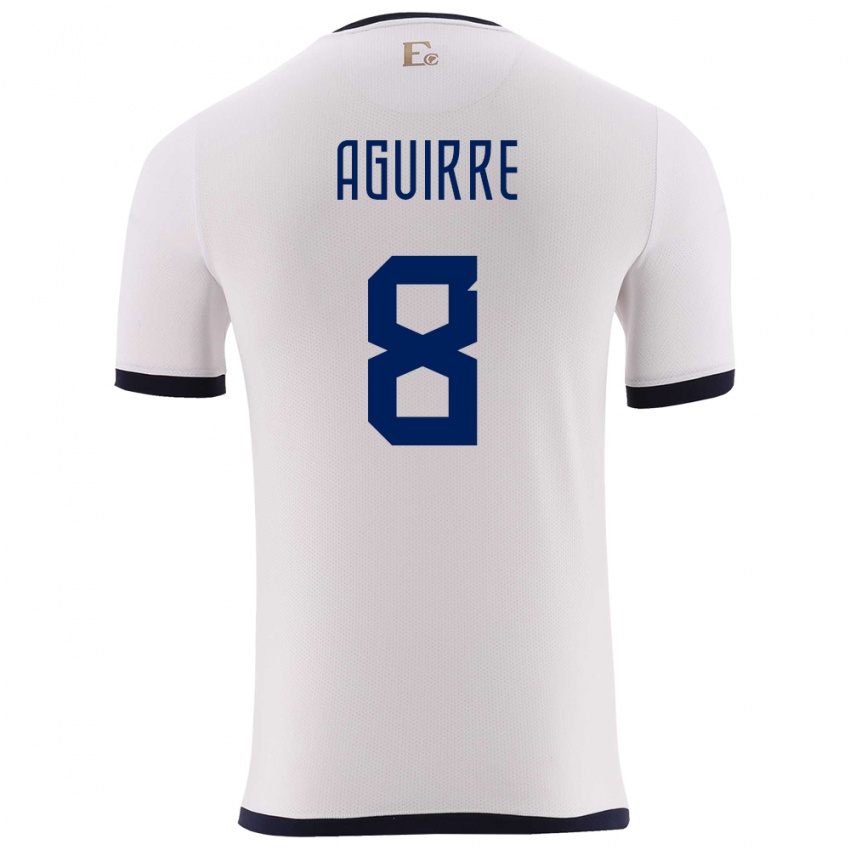 Niño Camiseta Ecuador Marthina Aguirre #8 Blanco 2ª Equipación 24-26 La Camisa Perú