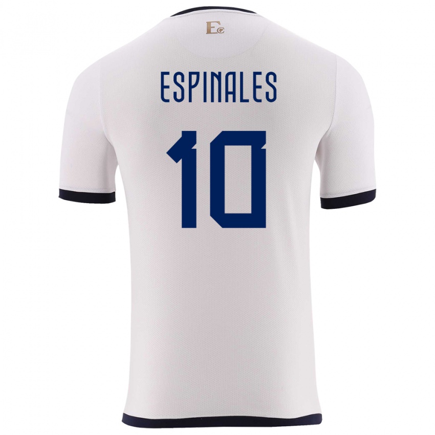 Niño Camiseta Ecuador Joselyn Espinales #10 Blanco 2ª Equipación 24-26 La Camisa Perú