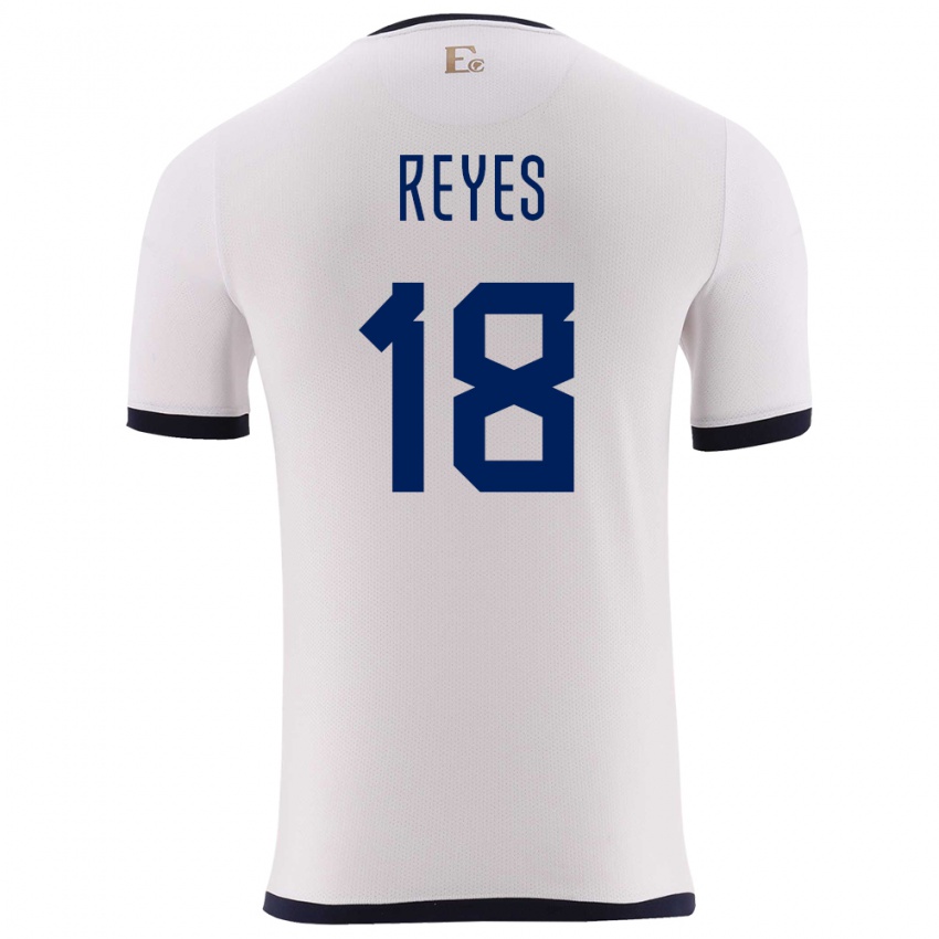 Niño Camiseta Ecuador Ashley Reyes #18 Blanco 2ª Equipación 24-26 La Camisa Perú