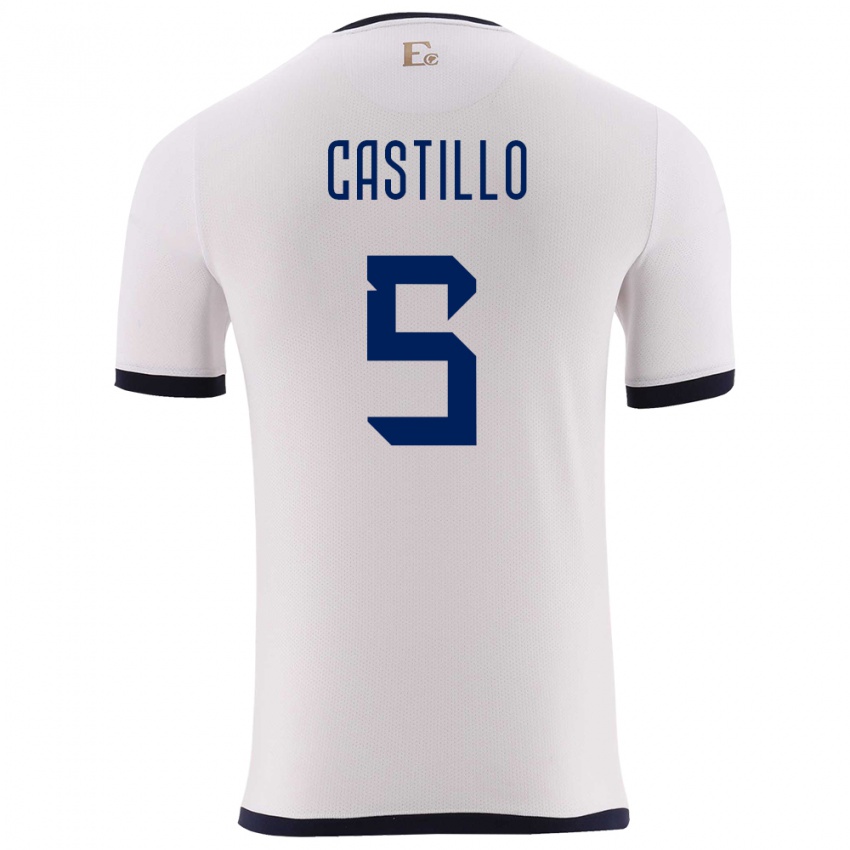 Niño Camiseta Ecuador Denil Castillo #5 Blanco 2ª Equipación 24-26 La Camisa Perú