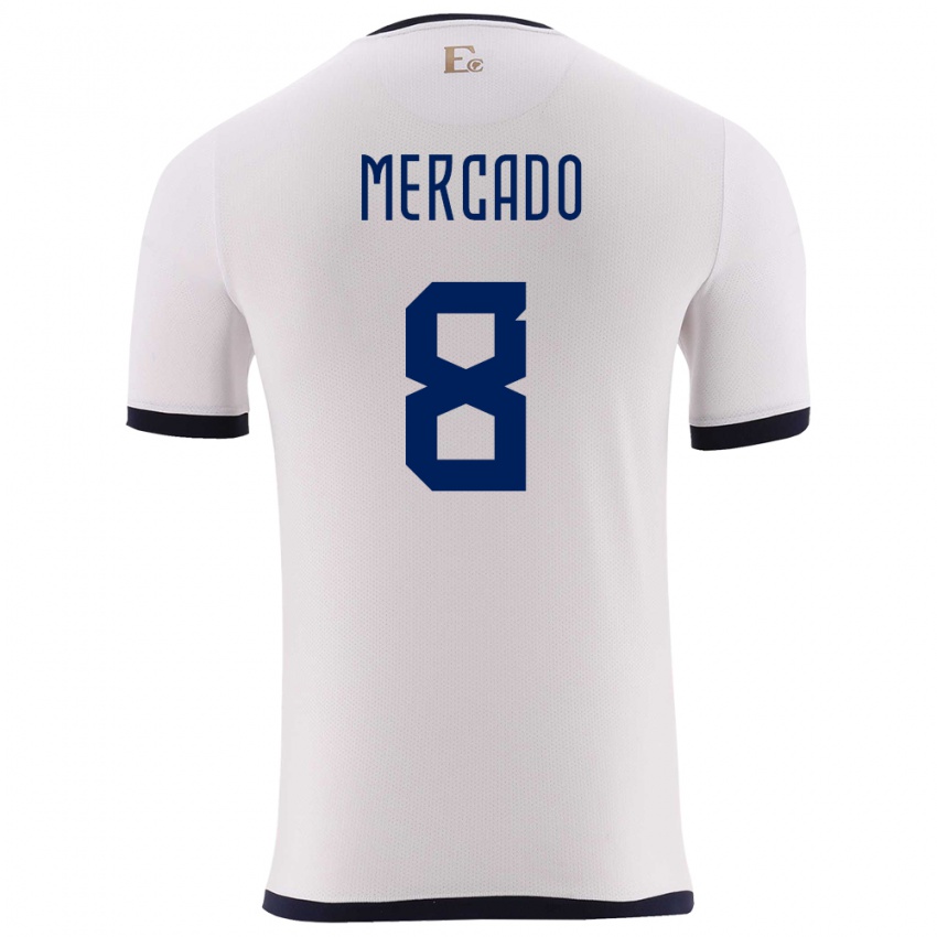 Niño Camiseta Ecuador Patrik Mercado #8 Blanco 2ª Equipación 24-26 La Camisa Perú