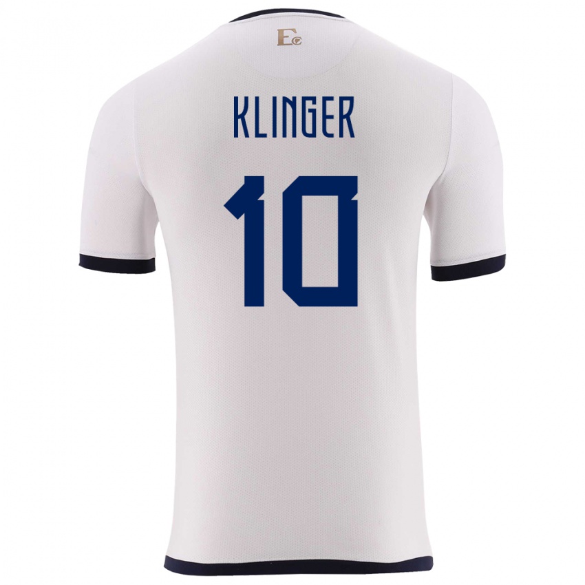 Niño Camiseta Ecuador Jose Klinger #10 Blanco 2ª Equipación 24-26 La Camisa Perú