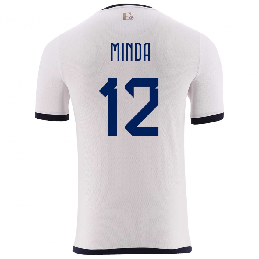 Niño Camiseta Ecuador Ethan Minda #12 Blanco 2ª Equipación 24-26 La Camisa Perú