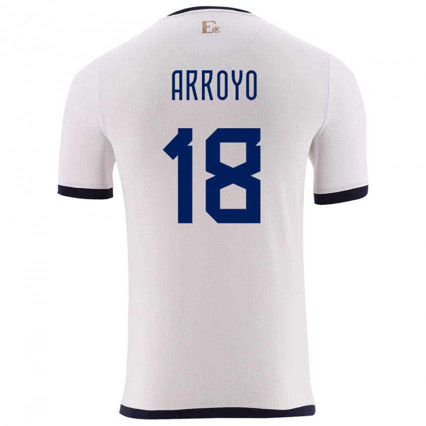 Niño Camiseta Ecuador Jean Arroyo #18 Blanco 2ª Equipación 24-26 La Camisa Perú