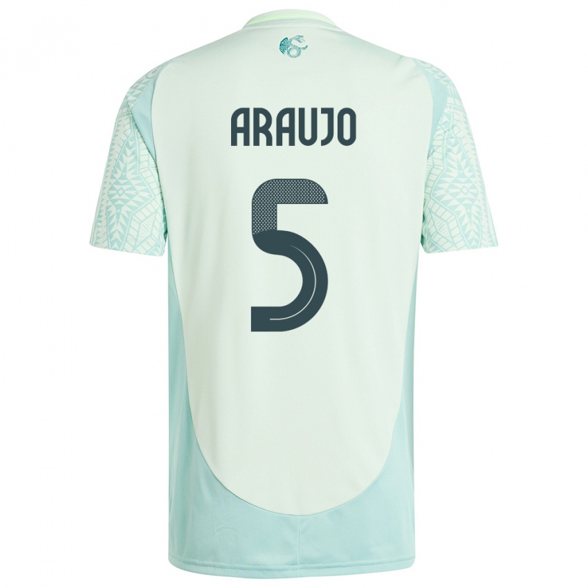 Niño Camiseta México Julian Araujo #5 Lino Verde 2ª Equipación 24-26 La Camisa Perú