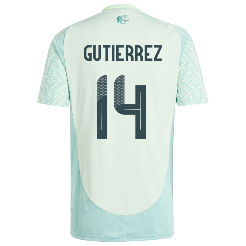 Niño Camiseta México Erick Gutierrez #14 Lino Verde 2ª Equipación 24-26 La Camisa Perú