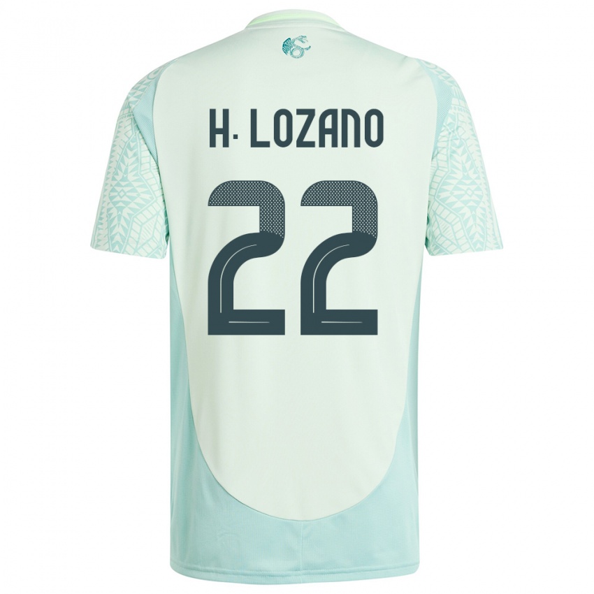 Niño Camiseta México Hirving Lozano #22 Lino Verde 2ª Equipación 24-26 La Camisa Perú