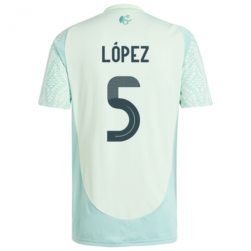 Niño Camiseta México Jimena Lopez #5 Lino Verde 2ª Equipación 24-26 La Camisa Perú