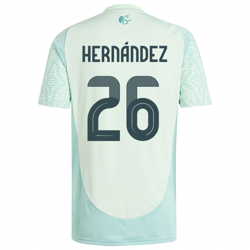 Niño Camiseta México Nicolette Hernandez #26 Lino Verde 2ª Equipación 24-26 La Camisa Perú