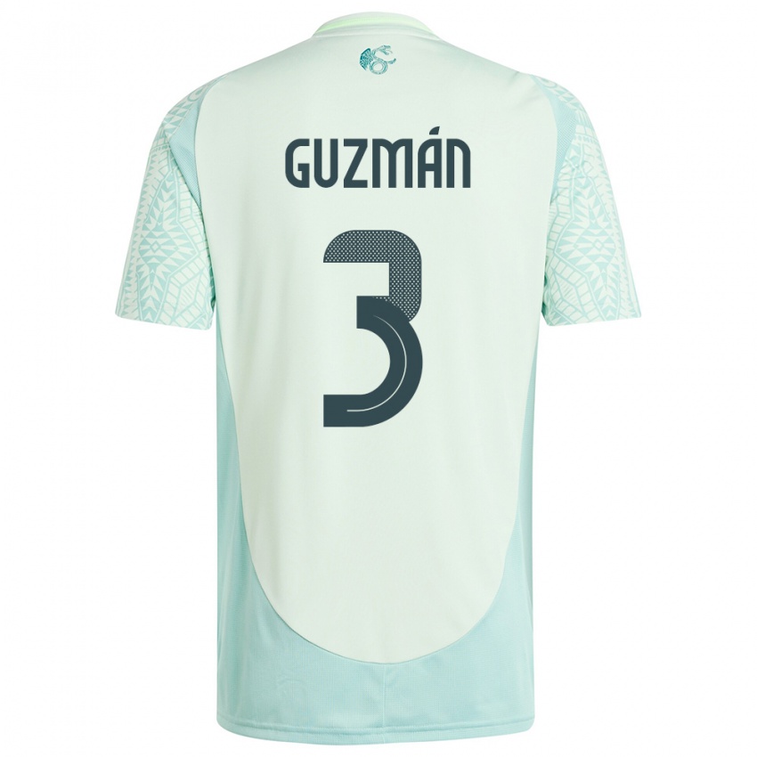 Niño Camiseta México Victor Guzman #3 Lino Verde 2ª Equipación 24-26 La Camisa Perú