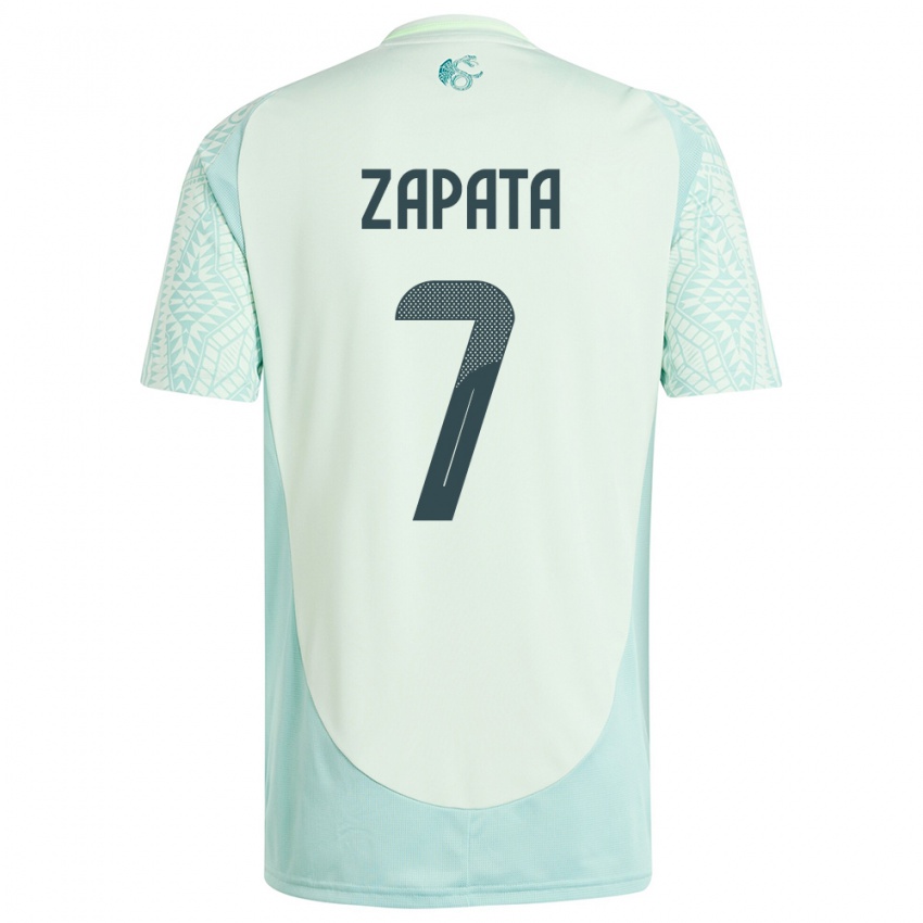 Niño Camiseta México Angel Zapata #7 Lino Verde 2ª Equipación 24-26 La Camisa Perú