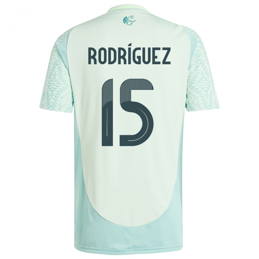 Niño Camiseta México Jorge Rodriguez #15 Lino Verde 2ª Equipación 24-26 La Camisa Perú