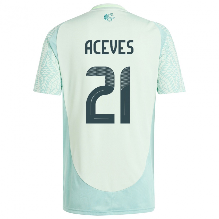 Niño Camiseta México Daniel Aceves #21 Lino Verde 2ª Equipación 24-26 La Camisa Perú