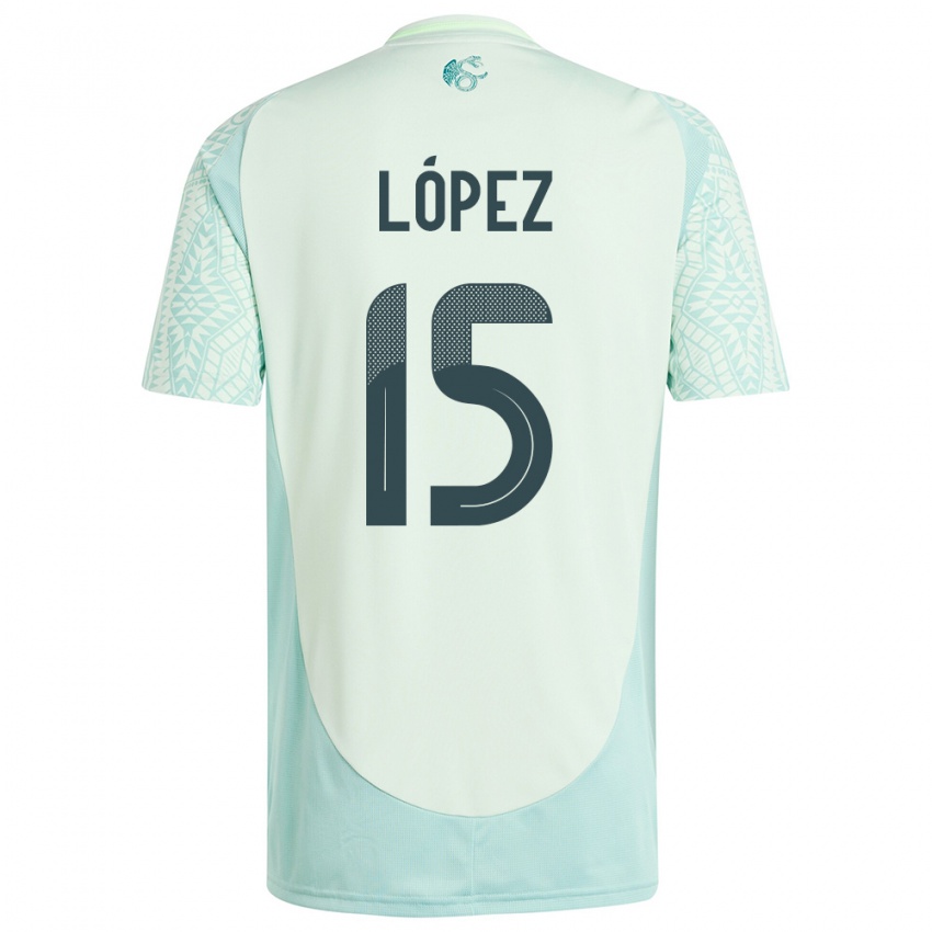 Niño Camiseta México Everardo Lopez #15 Lino Verde 2ª Equipación 24-26 La Camisa Perú