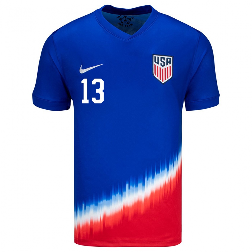 Niño Camiseta Estados Unidos Jordan Morris #13 Azul 2ª Equipación 24-26 La Camisa Perú