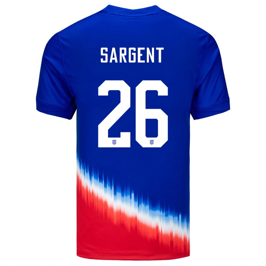 Niño Camiseta Estados Unidos Josh Sargent #26 Azul 2ª Equipación 24-26 La Camisa Perú