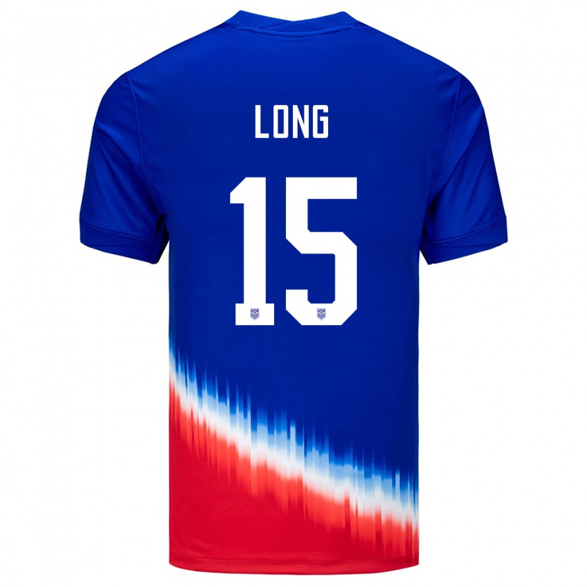 Niño Camiseta Estados Unidos Aaron Long #15 Azul 2ª Equipación 24-26 La Camisa Perú